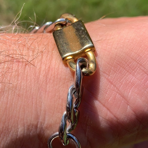 New Two Tone Stainless Steel Link Bracelet - Picture 4 of 9